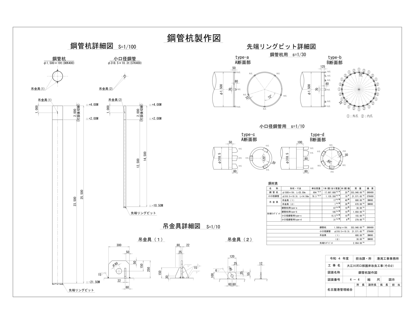 中川運河護岸改良工事（その４）　施工方法