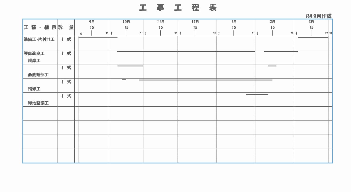 全体工程表