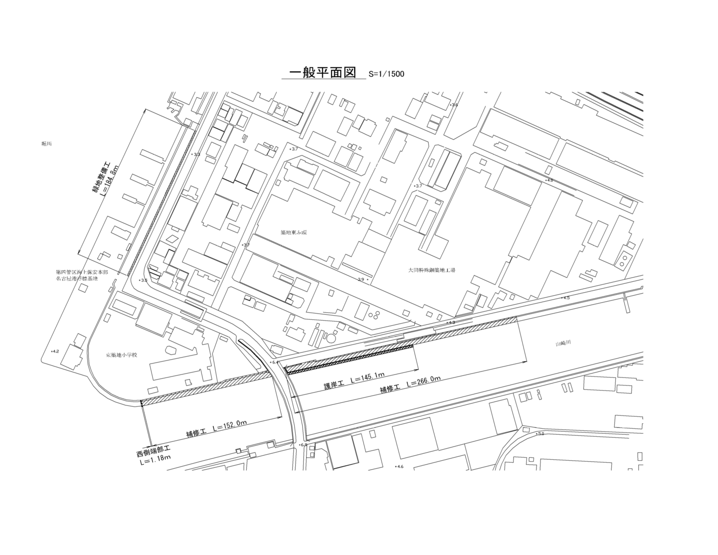 中川運河護岸改良工事（その４）　平面図